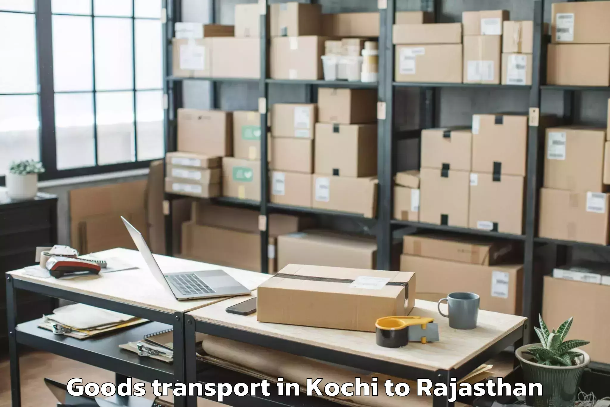 Comprehensive Kochi to Madhav University Pindwara Goods Transport